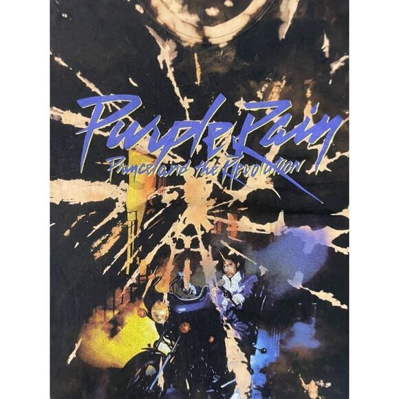 Prince And The Revolution Purple Rain Retro Graphic T-shirt Men Medium Bleached - Picture 2 of 5
